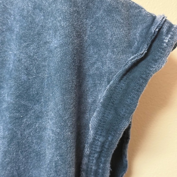 Lulus Definite Beauty Washed Dark Blue Short Sleeve Mini Dress Sz Large NWT - Picture 5 of 7